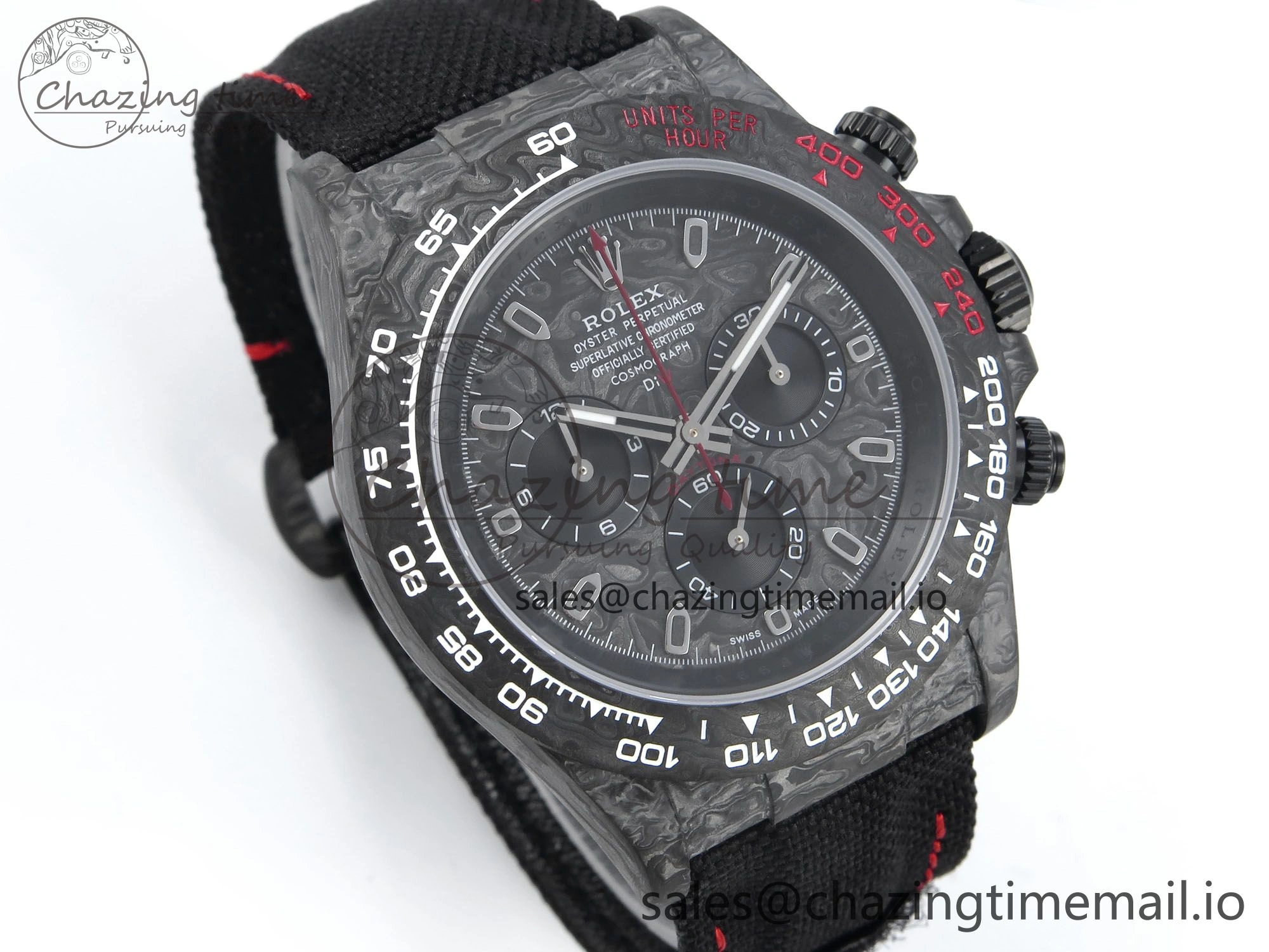 Daytona DIW Black Carbon DIWF Best Edition Carbon Dial on Black Nylon Strap DD4801