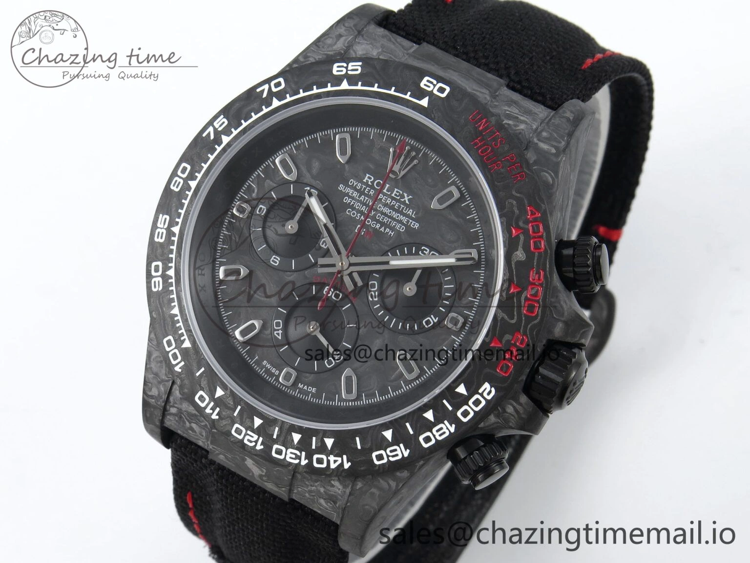 Daytona DIW Black Carbon DIWF Best Edition Carbon Dial on Black Nylon Strap DD4801