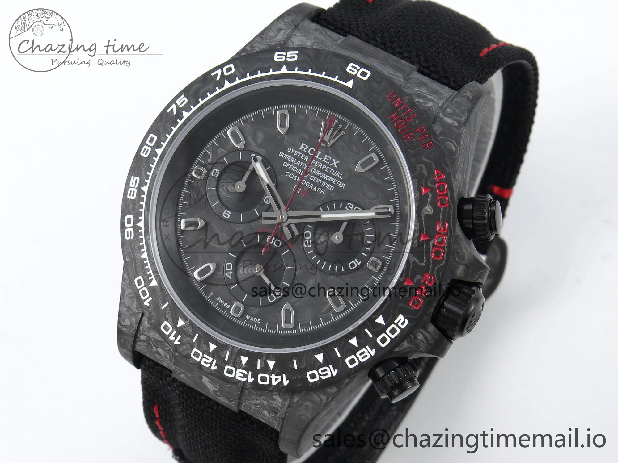 Daytona DIW Black Carbon DIWF Best Edition Carbon Dial on Black Nylon Strap DD4801