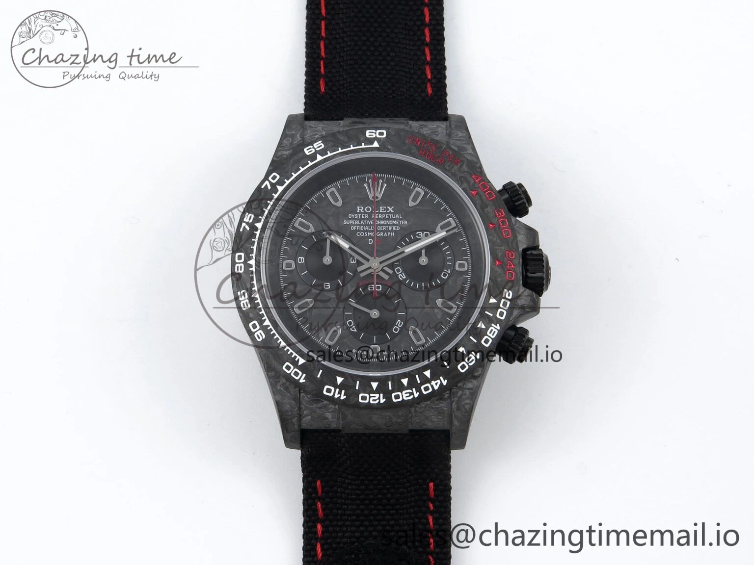 Daytona DIW Black Carbon DIWF Best Edition Carbon Dial on Black Nylon Strap DD4801
