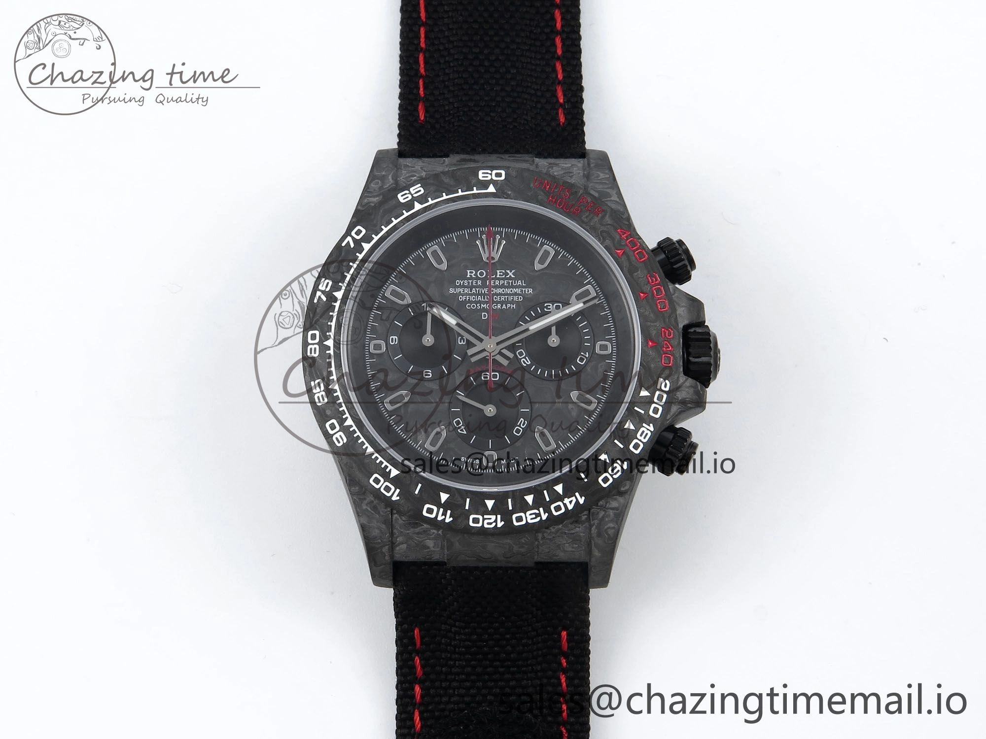 Daytona DIW Black Carbon DIWF Best Edition Carbon Dial on Black Nylon Strap DD4801