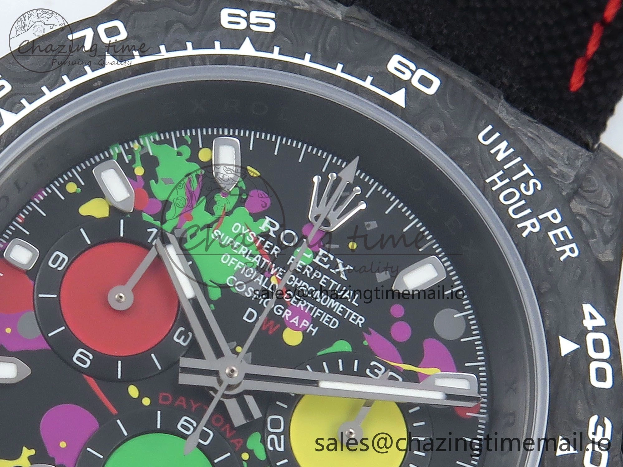Daytona DIW Black Carbon DIWF Best Edition Colorful Dial on Black Nylon Strap DD4801