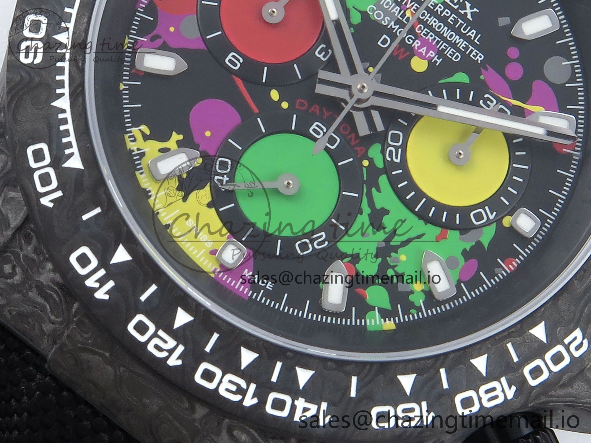 Daytona DIW Black Carbon DIWF Best Edition Colorful Dial on Black Nylon Strap DD4801
