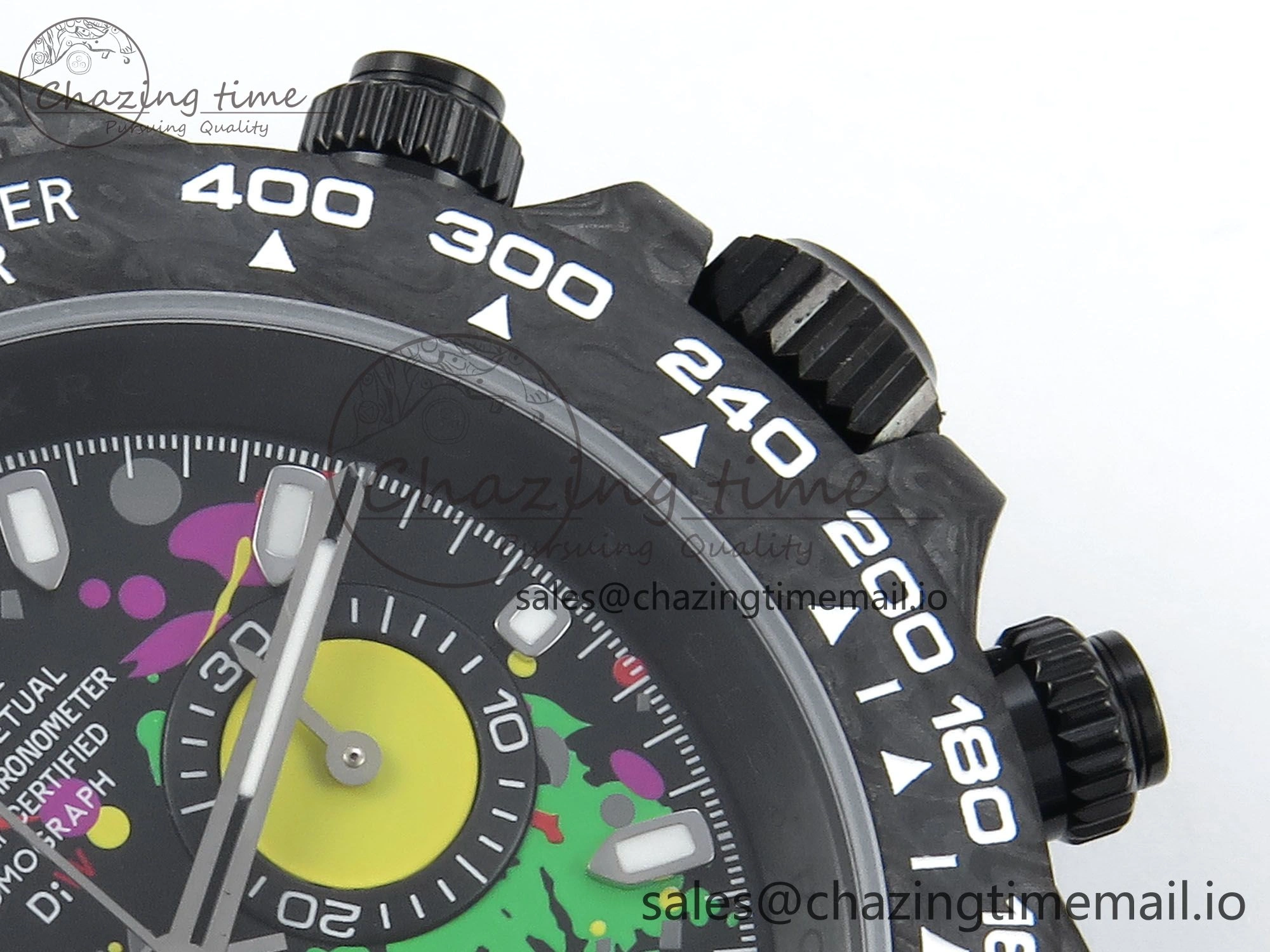Daytona DIW Black Carbon DIWF Best Edition Colorful Dial on Black Nylon Strap DD4801