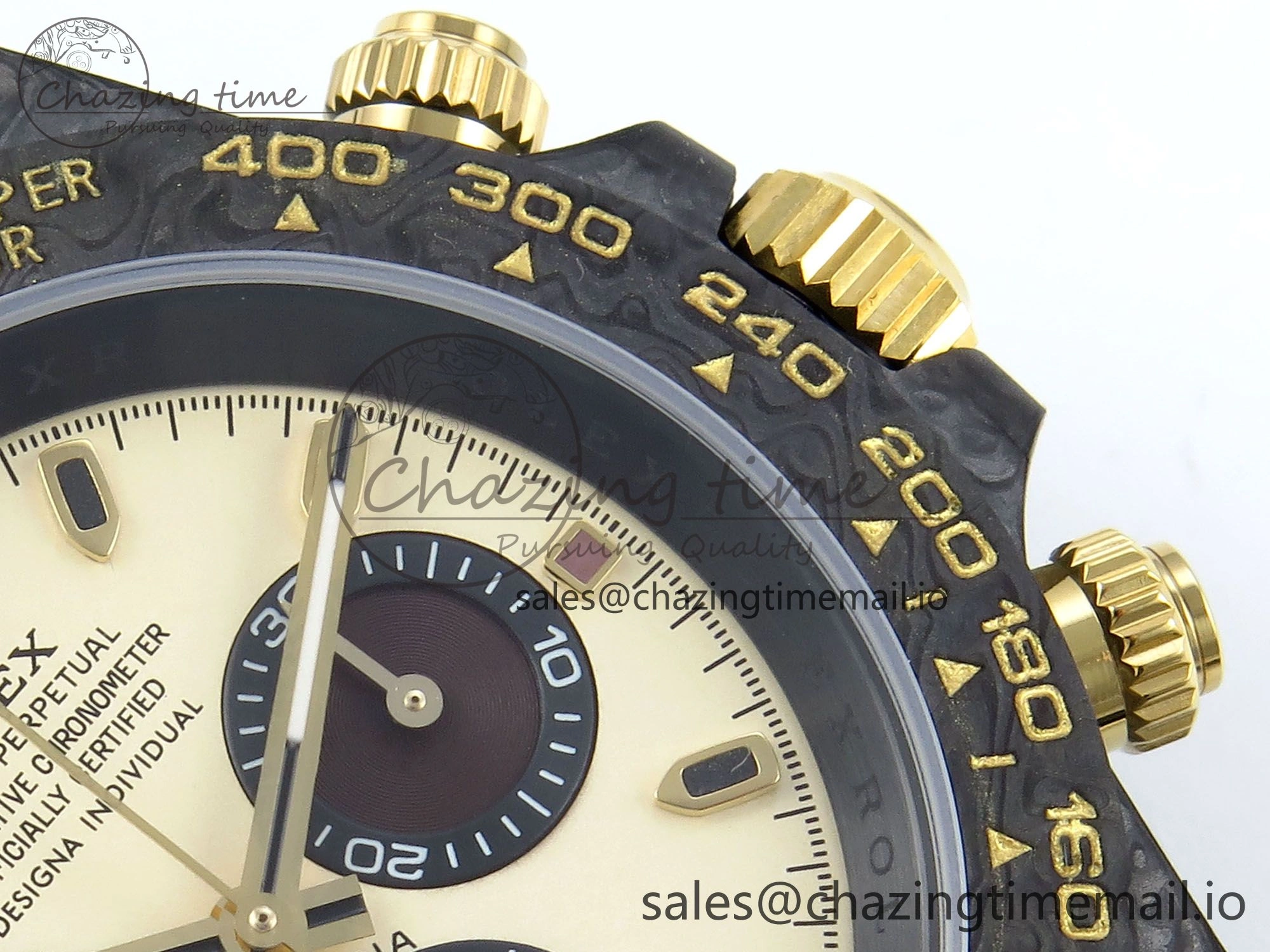 Daytona DIW Black Carbon DIWF Best Edition Cream Dial on Cream Nylon Strap DD4801
