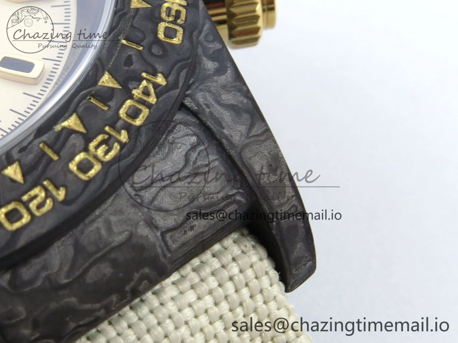 Daytona DIW Black Carbon DIWF Best Edition Cream Dial on Cream Nylon Strap DD4801