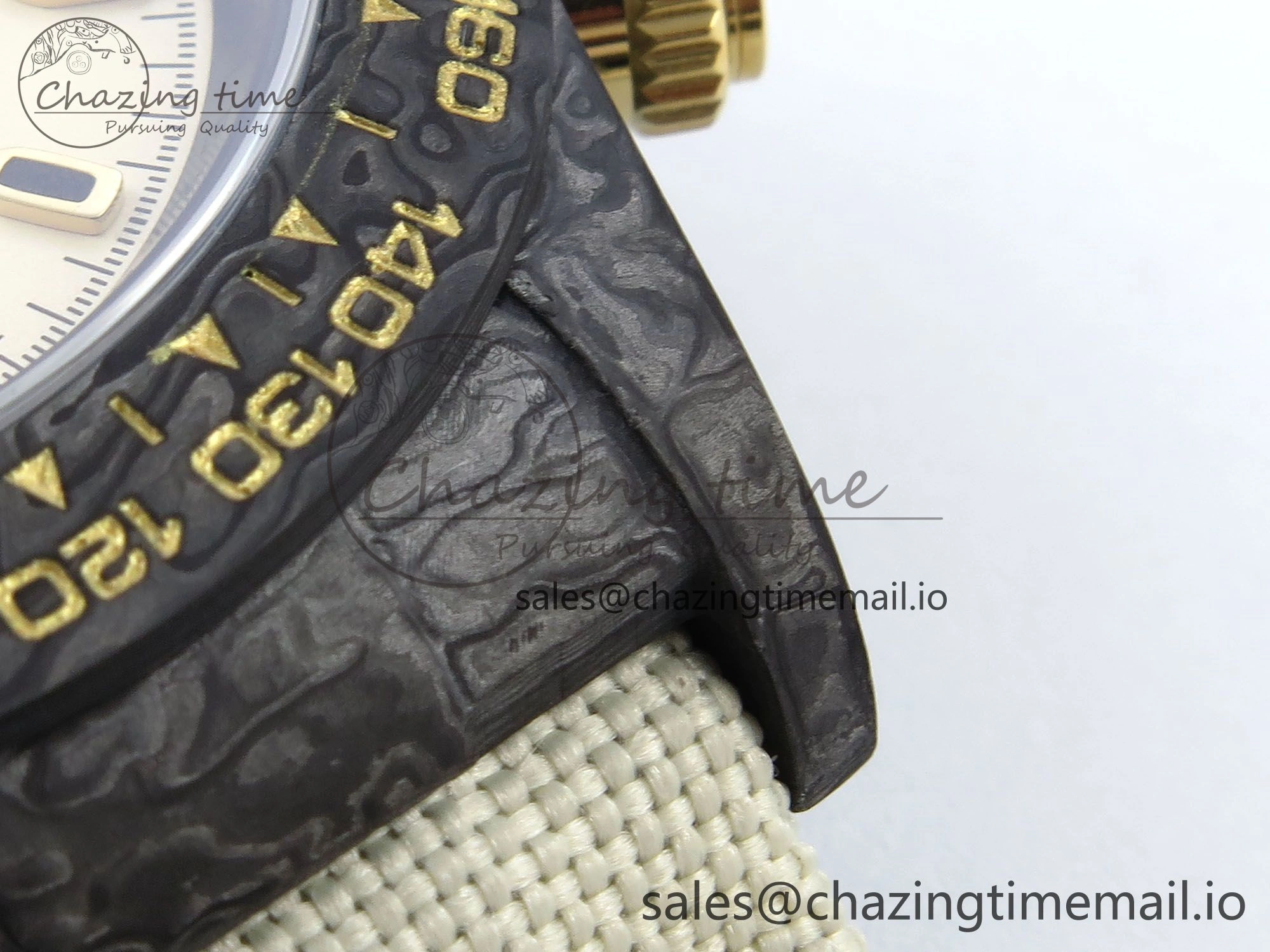 Daytona DIW Black Carbon DIWF Best Edition Cream Dial on Cream Nylon Strap DD4801