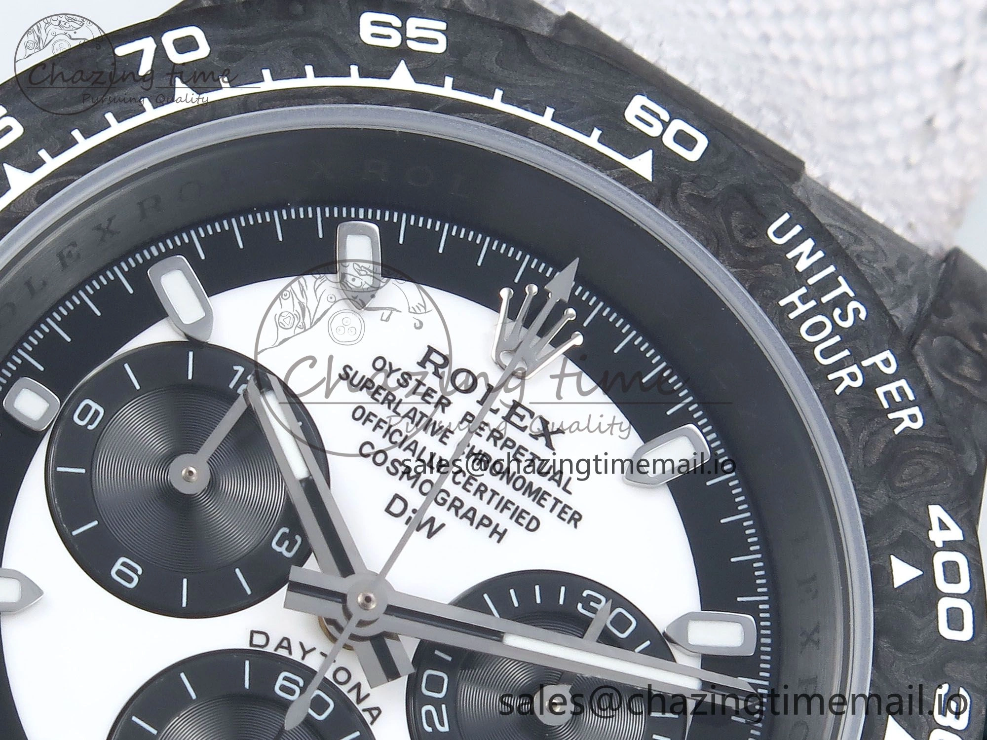 Daytona DIW Black Carbon DIWF Best Edition White Black Dial on White Nylon Strap DD4801