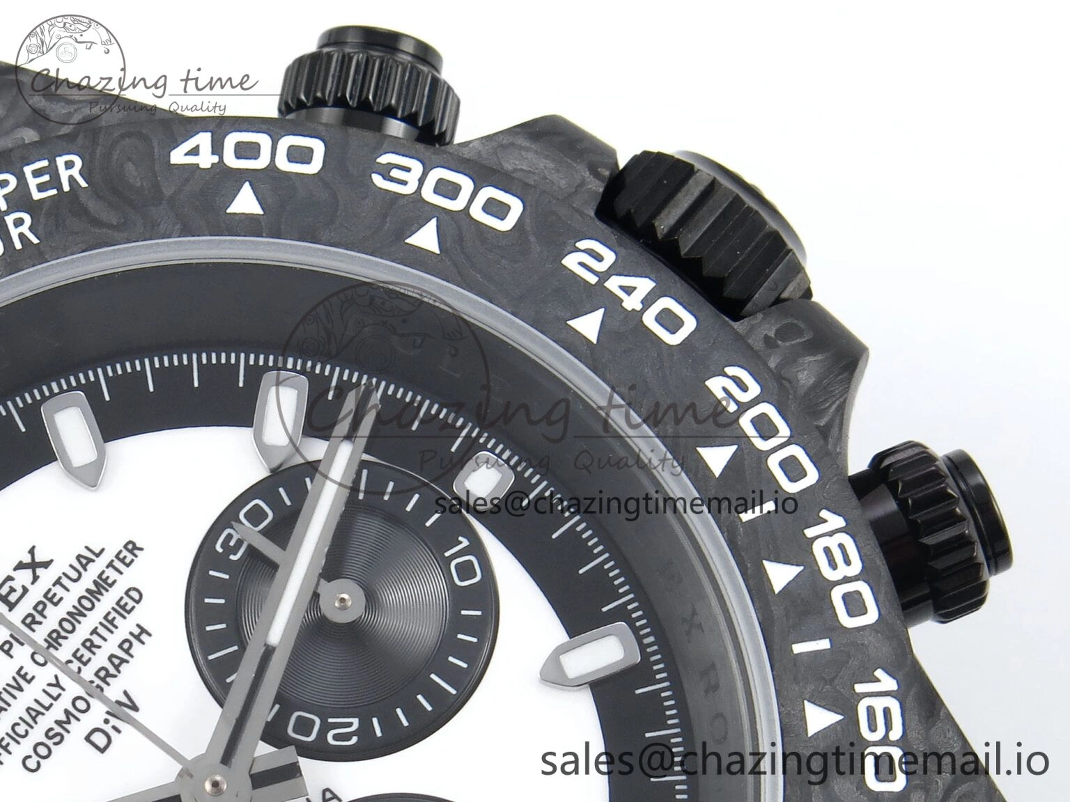 Daytona DIW Black Carbon DIWF Best Edition White Black Dial on White Nylon Strap DD4801