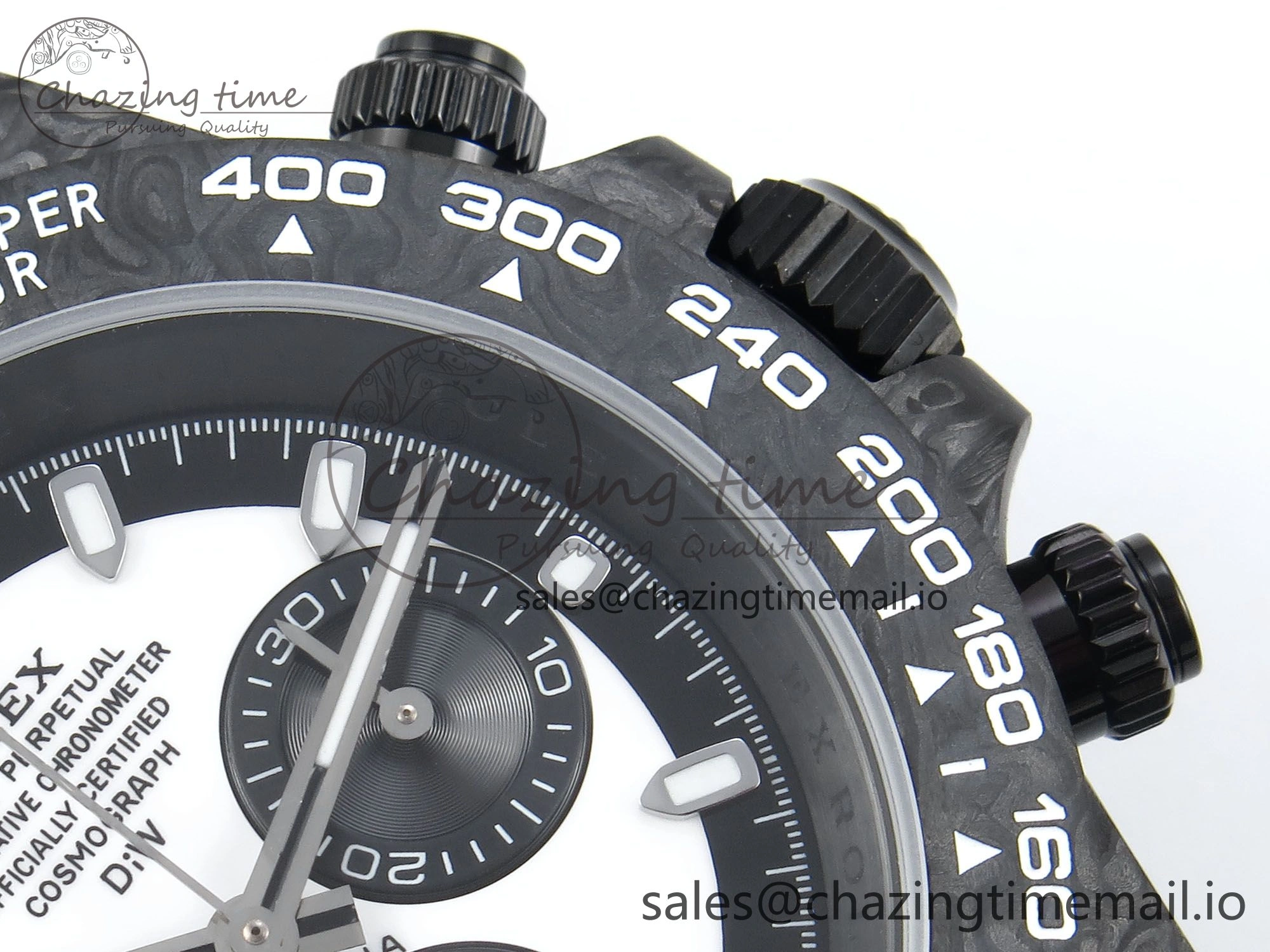 Daytona DIW Black Carbon DIWF Best Edition White Black Dial on White Nylon Strap DD4801