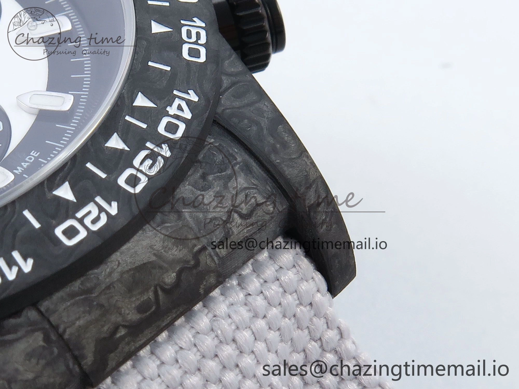 Daytona DIW Black Carbon DIWF Best Edition White Black Dial on White Nylon Strap DD4801