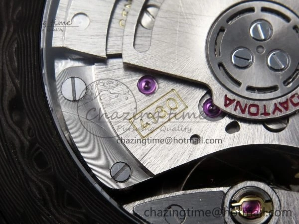 Daytona DIW Carbon Case DIWF Edition Black Dial Rainbow Diamonds Bezel on Brown Nylon Strap A7750