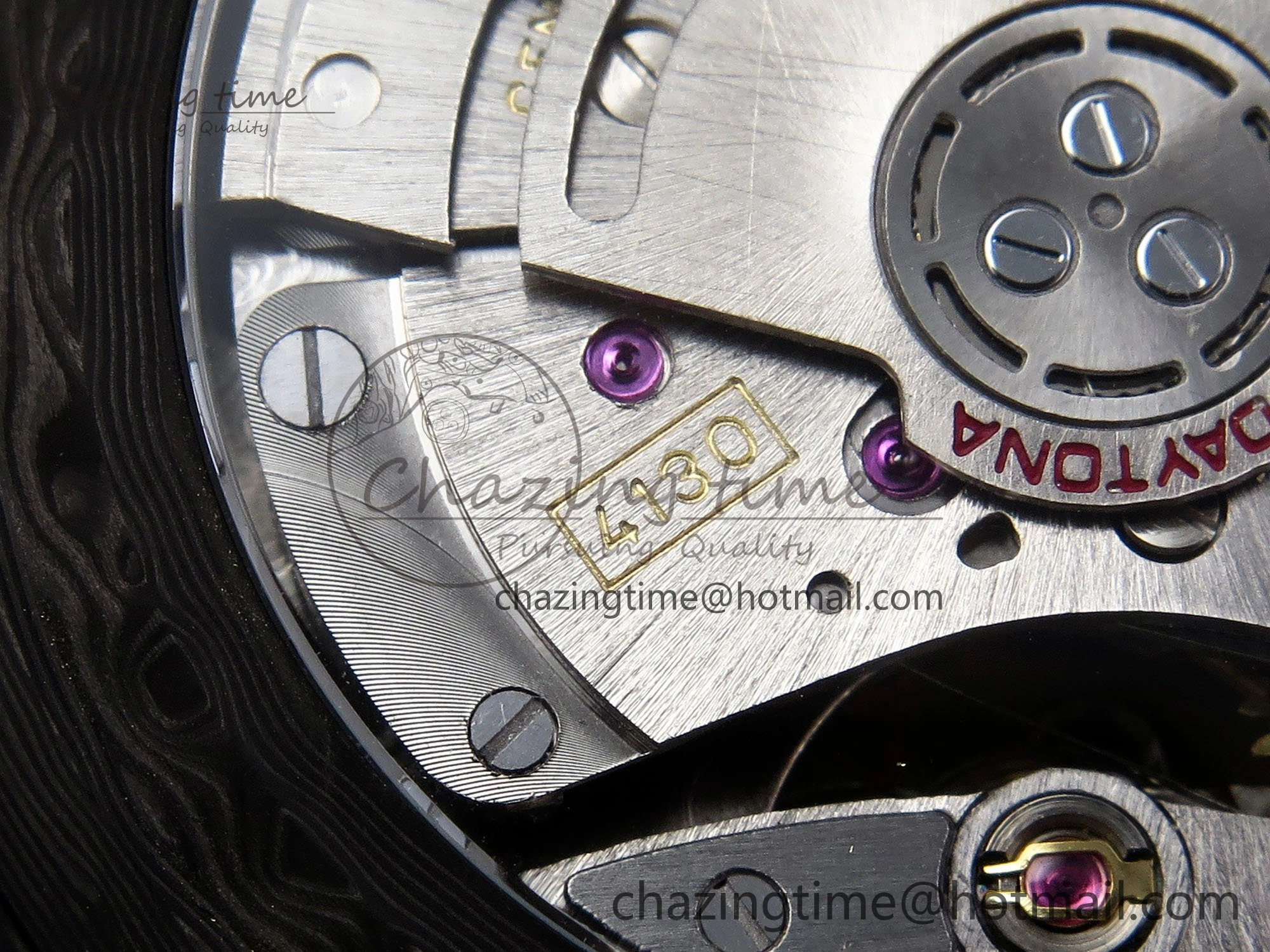 Daytona DIW Carbon Case DIWF Edition Black Dial Rainbow Diamonds Bezel on Brown Nylon Strap A7750