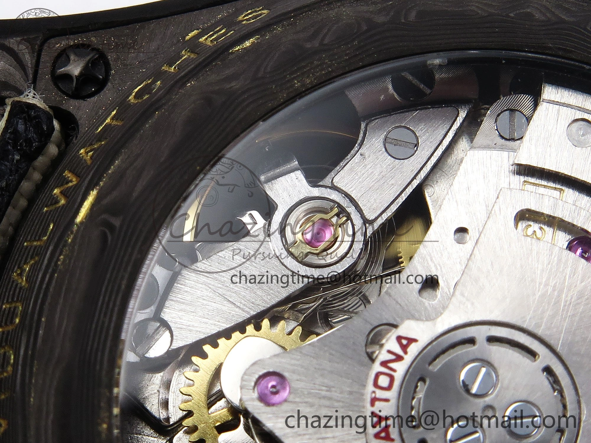 Daytona DIW Carbon Case DIWF Edition Black Dial Rainbow Diamonds Bezel on Brown Nylon Strap A7750