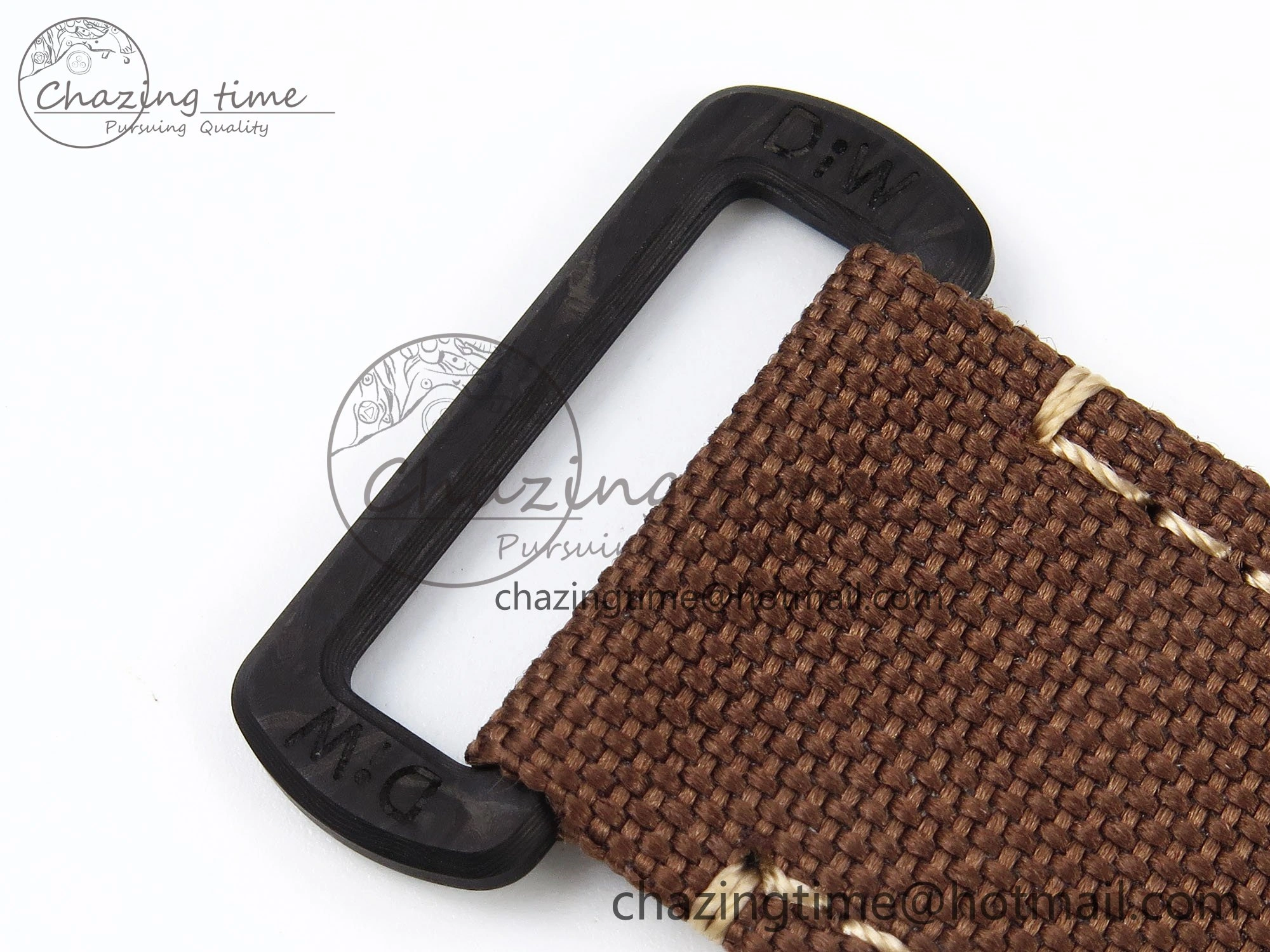 Daytona DIW Carbon Case DIWF Edition Black Dial Rainbow Diamonds Bezel on Brown Nylon Strap A7750