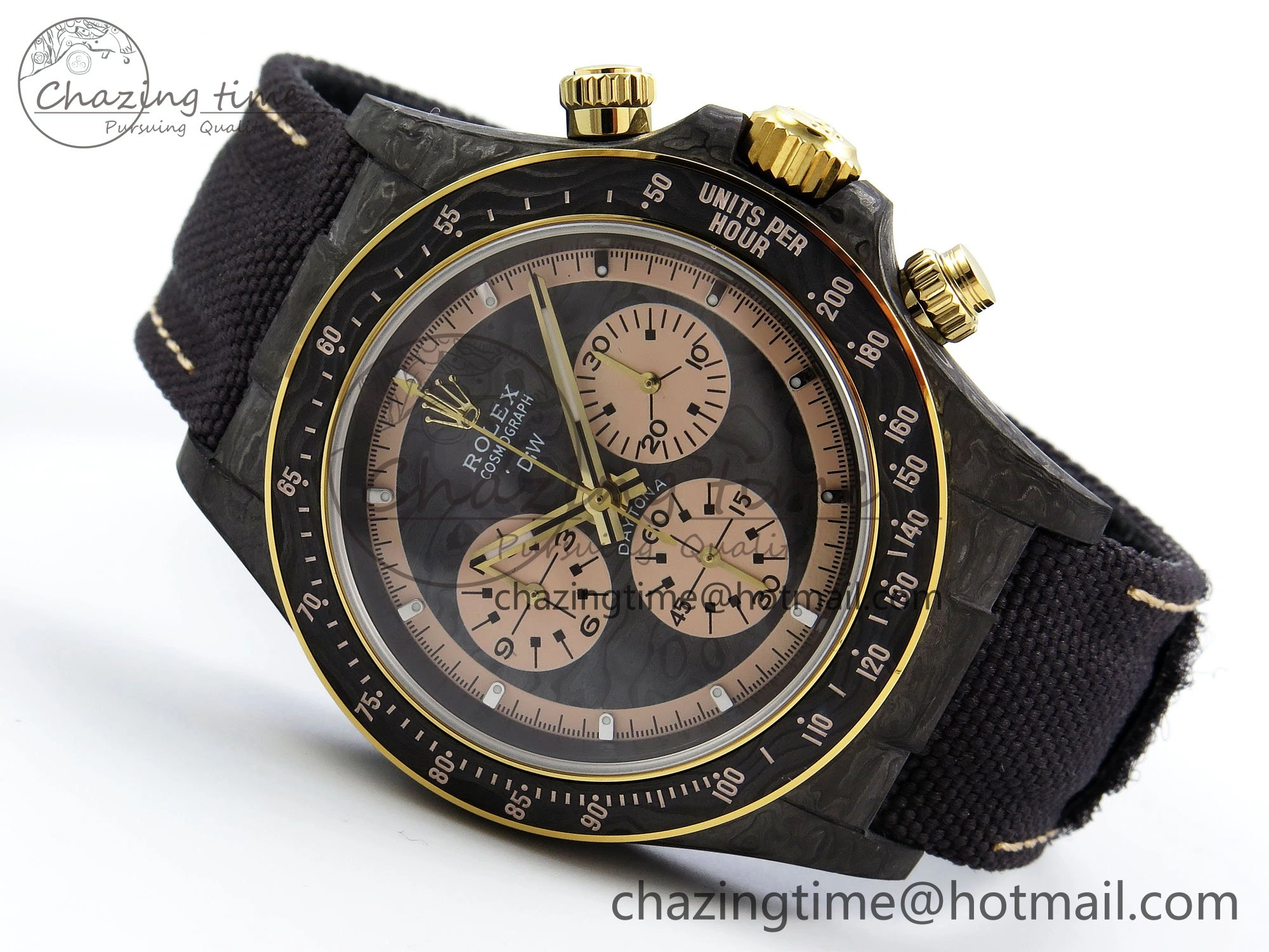 Daytona DIW Carbon Case DIWF Edition Carbon Cream Dial on Black Nylon Strap A7750