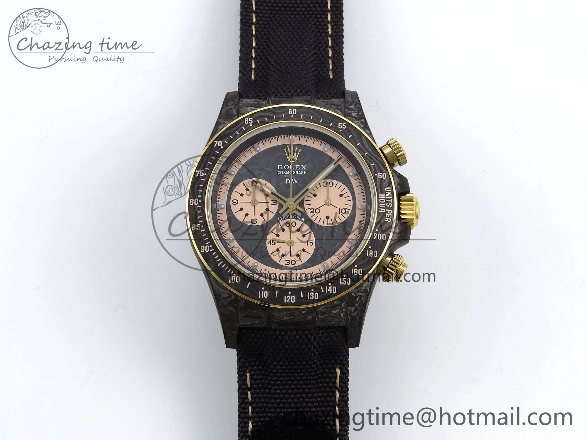 Daytona DIW Carbon Case DIWF Edition Carbon Cream Dial on Black Nylon Strap A7750