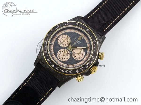 Daytona DIW Carbon Case DIWF Edition Carbon Cream Dial on Black Nylon Strap A7750