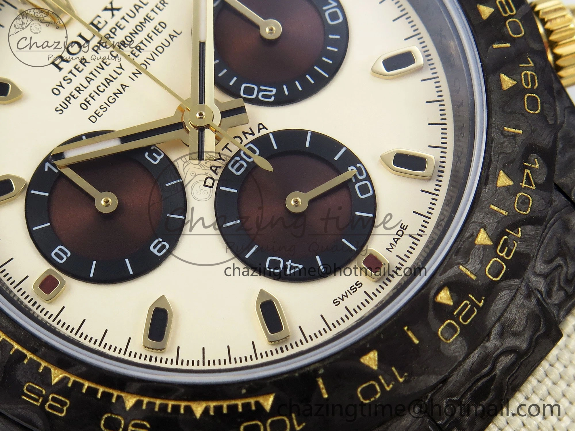 Daytona DIW Carbon Case DIWF Edition Cream Brown Dial on White Nylon Strap A7750