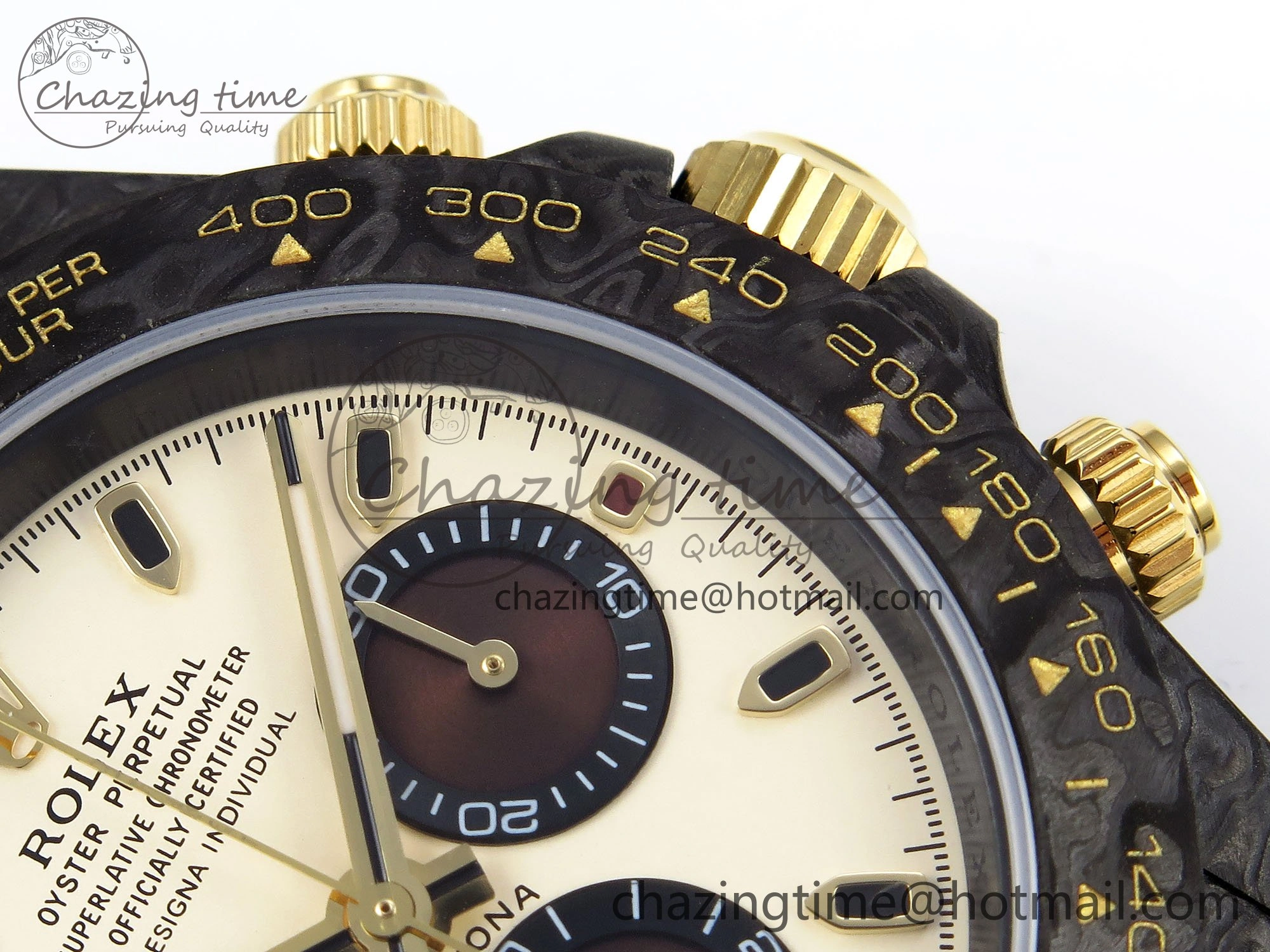 Daytona DIW Carbon Case DIWF Edition Cream Brown Dial on White Nylon Strap A7750