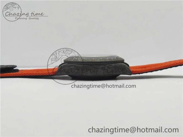 Daytona DIW Carbon Case and Bezel Black Orange Dial on Orange Nylon Strap A7750