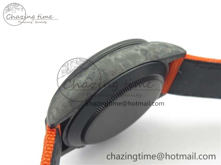 Daytona DIW Carbon Case and Bezel Black Orange Dial on Orange Nylon Strap A7750