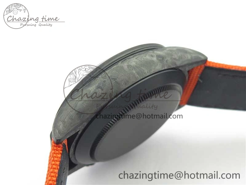 Daytona DIW Carbon Case and Bezel Black Orange Dial on Orange Nylon Strap A7750