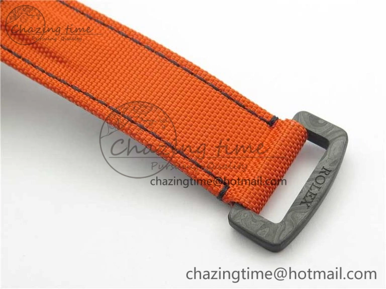 Daytona DIW Carbon Case and Bezel Black Orange Dial on Orange Nylon Strap A7750