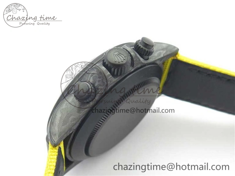 Daytona DIW Carbon Case and Bezel Black Yellow Dial on Yellow Nylon Strap A7750