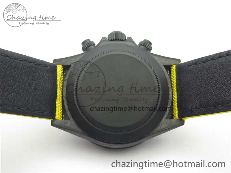 Daytona DIW Carbon Case and Bezel Black Yellow Dial on Yellow Nylon Strap A7750