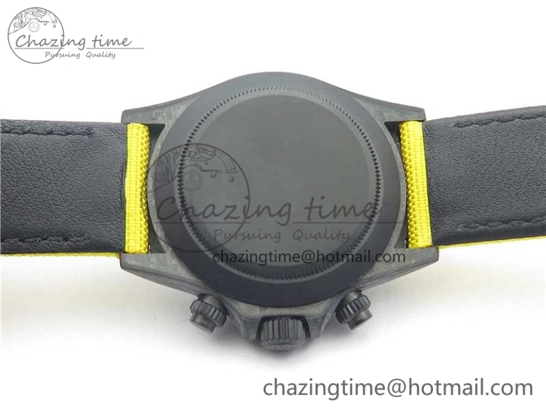 Daytona DIW Carbon Case and Bezel Black Yellow Dial on Yellow Nylon Strap A7750