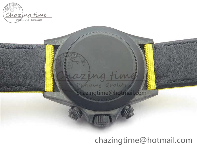 Daytona DIW Carbon Case and Bezel Black Yellow Dial on Yellow Nylon Strap A7750