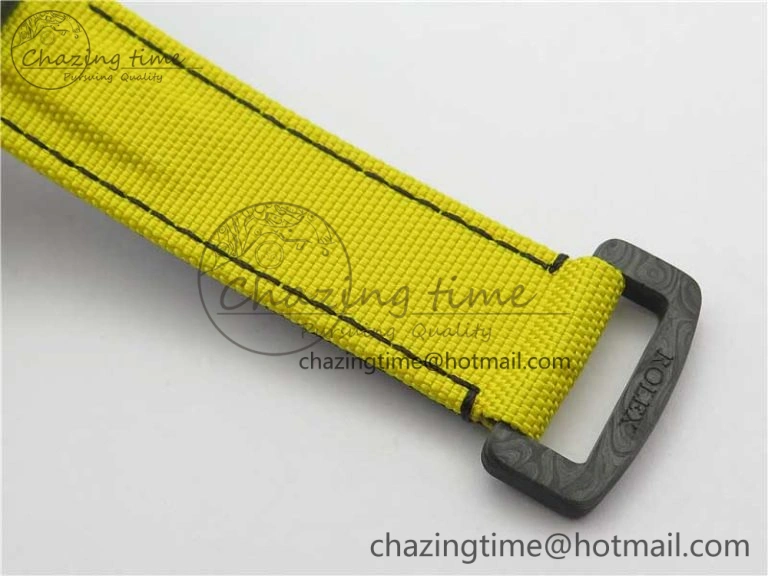 Daytona DIW Carbon Case and Bezel Black Yellow Dial on Yellow Nylon Strap A7750