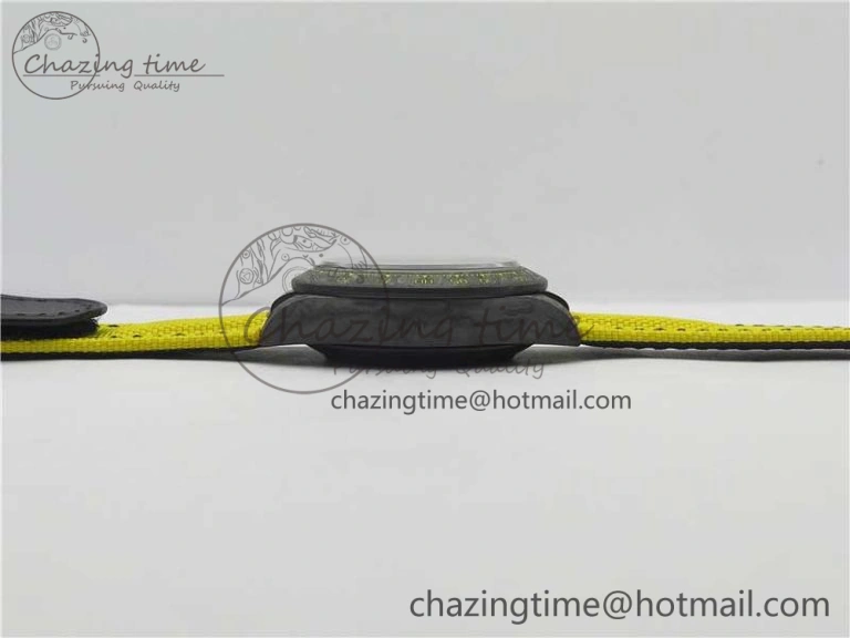 Daytona DIW Carbon Case and Bezel Black Yellow Dial on Yellow Nylon Strap A7750