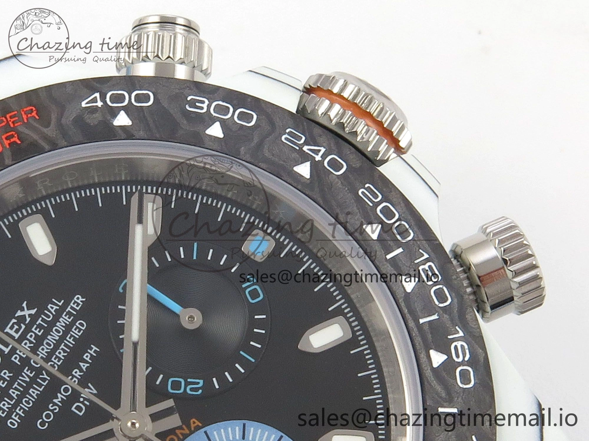 Daytona DIW Carbon Case and Bezel DIWF Edition Black Dial on Blue Nylon Strap A7750