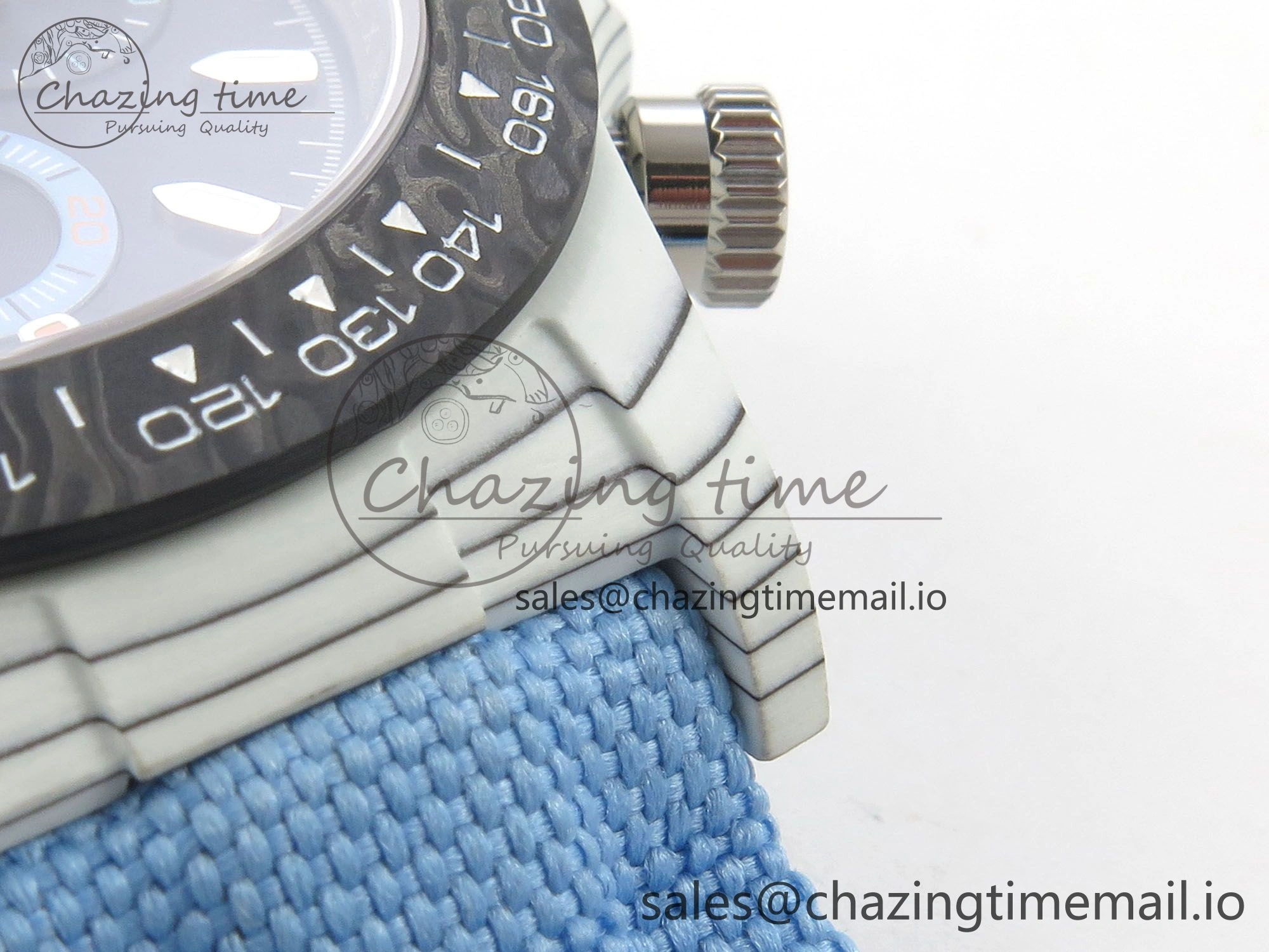 Daytona DIW Carbon Case and Bezel DIWF Edition Black Dial on Blue Nylon Strap A7750