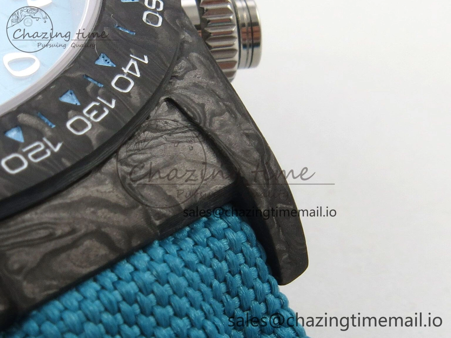Daytona DIW Carbon Case and Bezel DIWF Edition Blue Dial on Blue Nylon Strap A7750