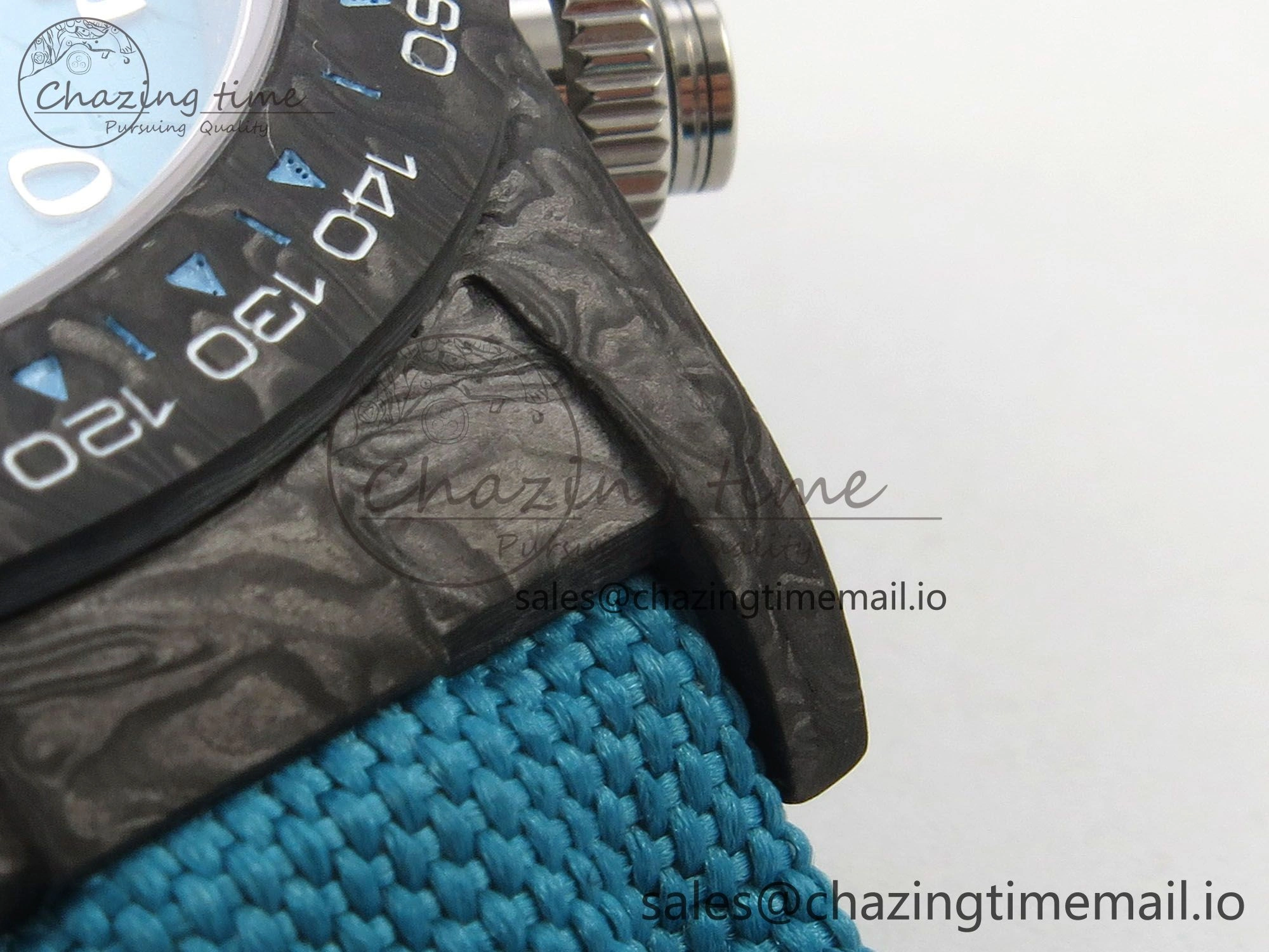 Daytona DIW Carbon Case and Bezel DIWF Edition Blue Dial on Blue Nylon Strap A7750