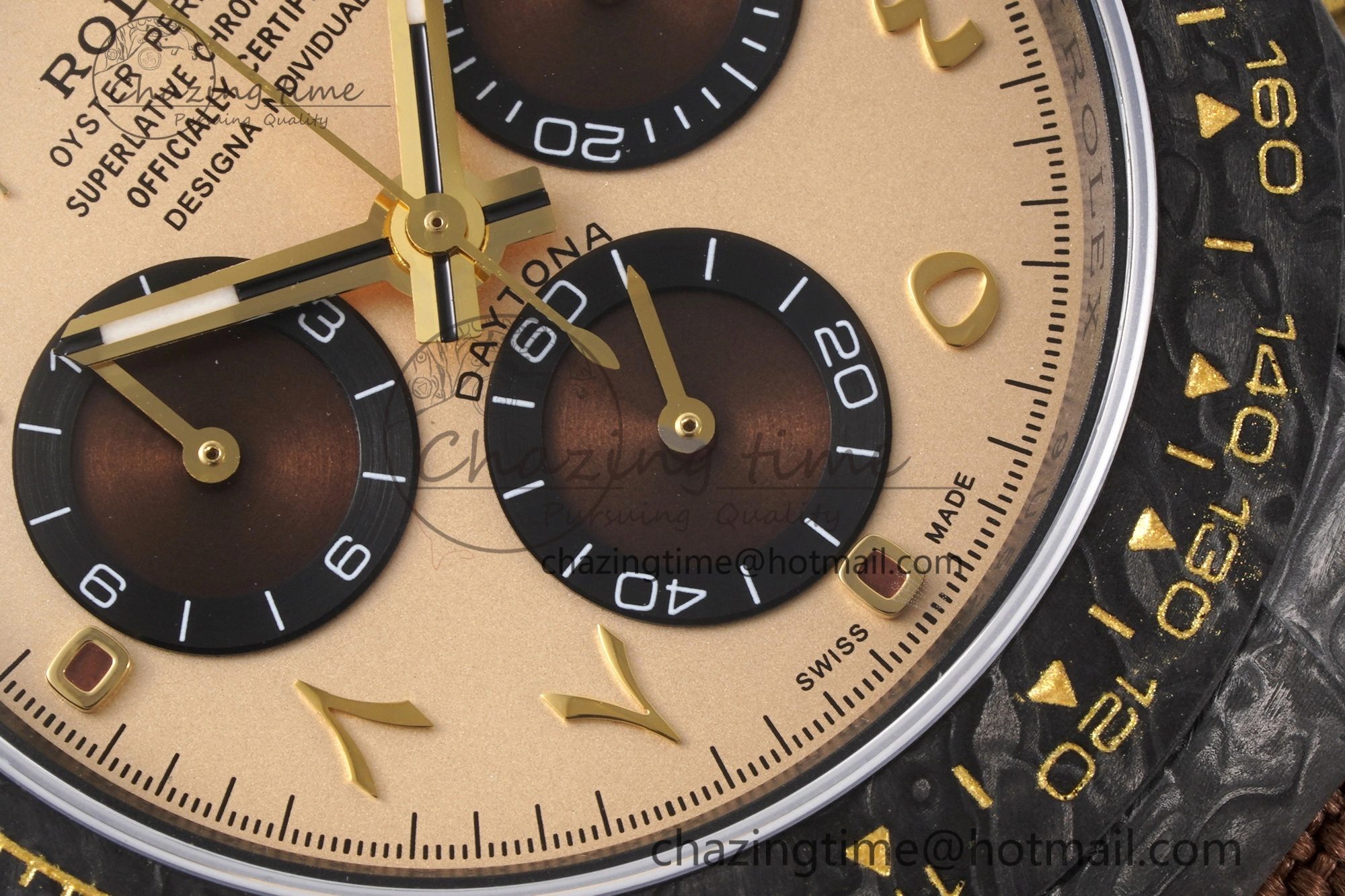 Daytona DIW Carbon Case and Bezel DIWF Edition Brown Arabic Dial on Brown Nylon Strap A7750