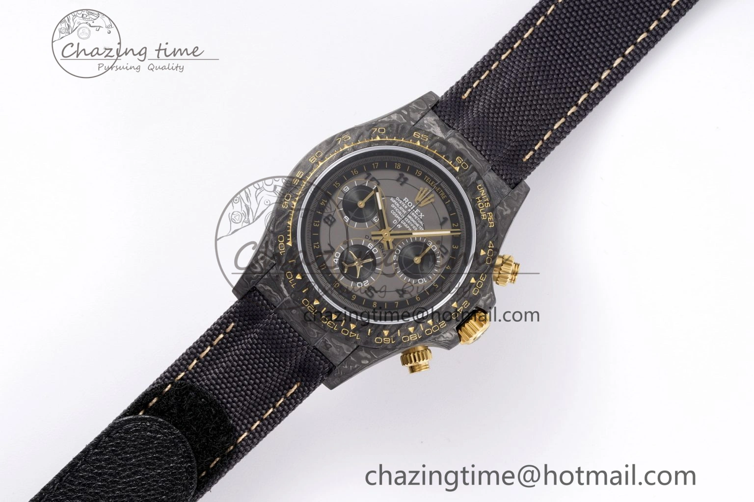 Daytona DIW Carbon Case and Bezel DIWF Edition Gray Plane Dial on Black Nylon Strap A7750