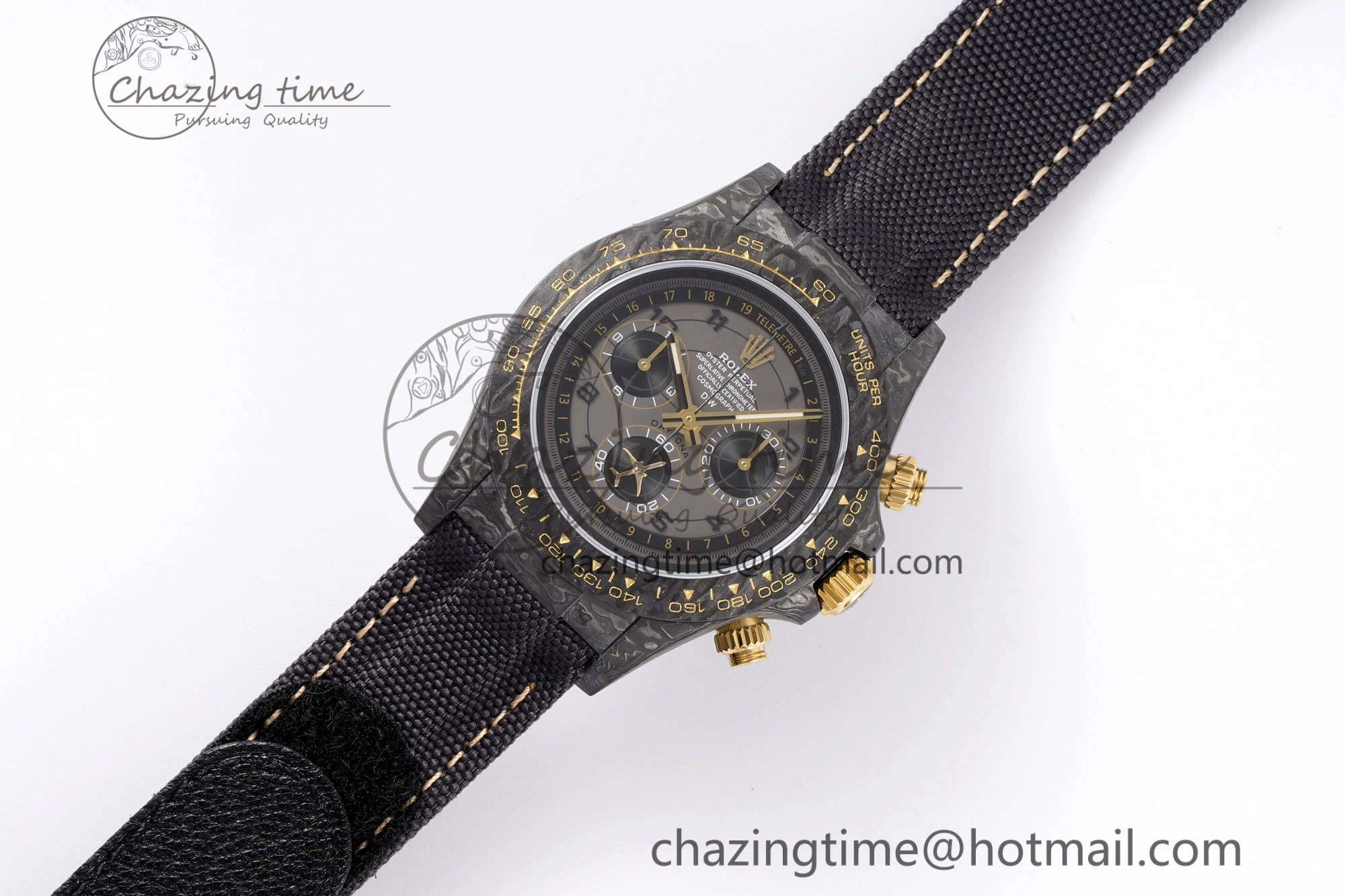 Daytona DIW Carbon Case and Bezel DIWF Edition Gray Plane Dial on Black Nylon Strap A7750