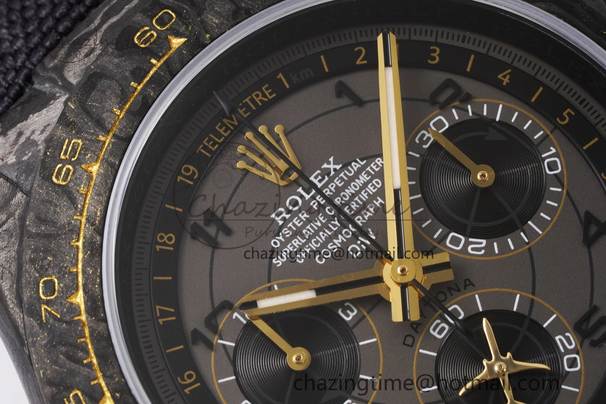 Daytona DIW Carbon Case and Bezel DIWF Edition Gray Plane Dial on Black Nylon Strap A7750
