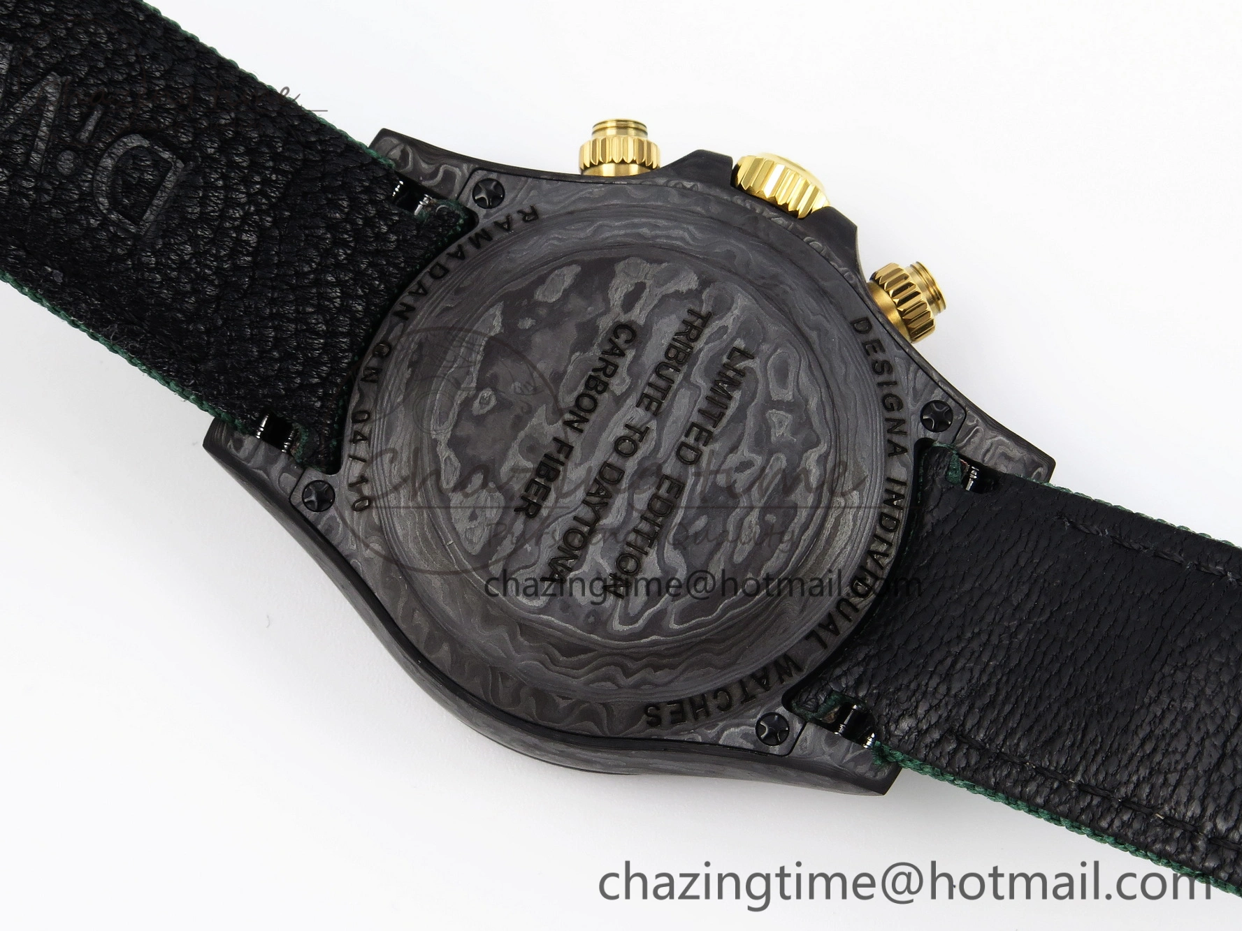 Daytona DIW Carbon Case and Bezel DIWF Edition Green YG Dial on Green Nylon Strap A7750