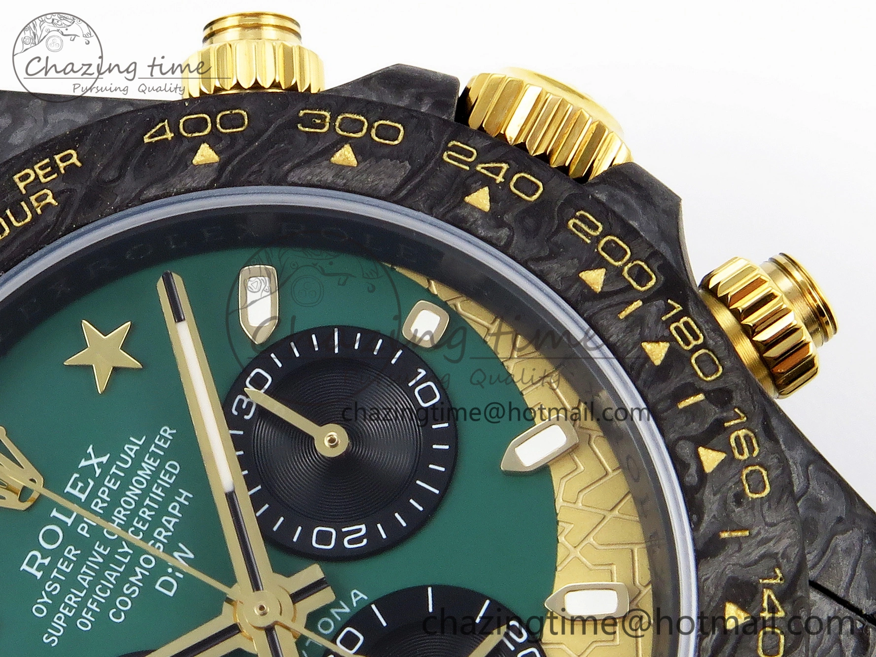 Daytona DIW Carbon Case and Bezel DIWF Edition Green YG Dial on Green Nylon Strap A7750