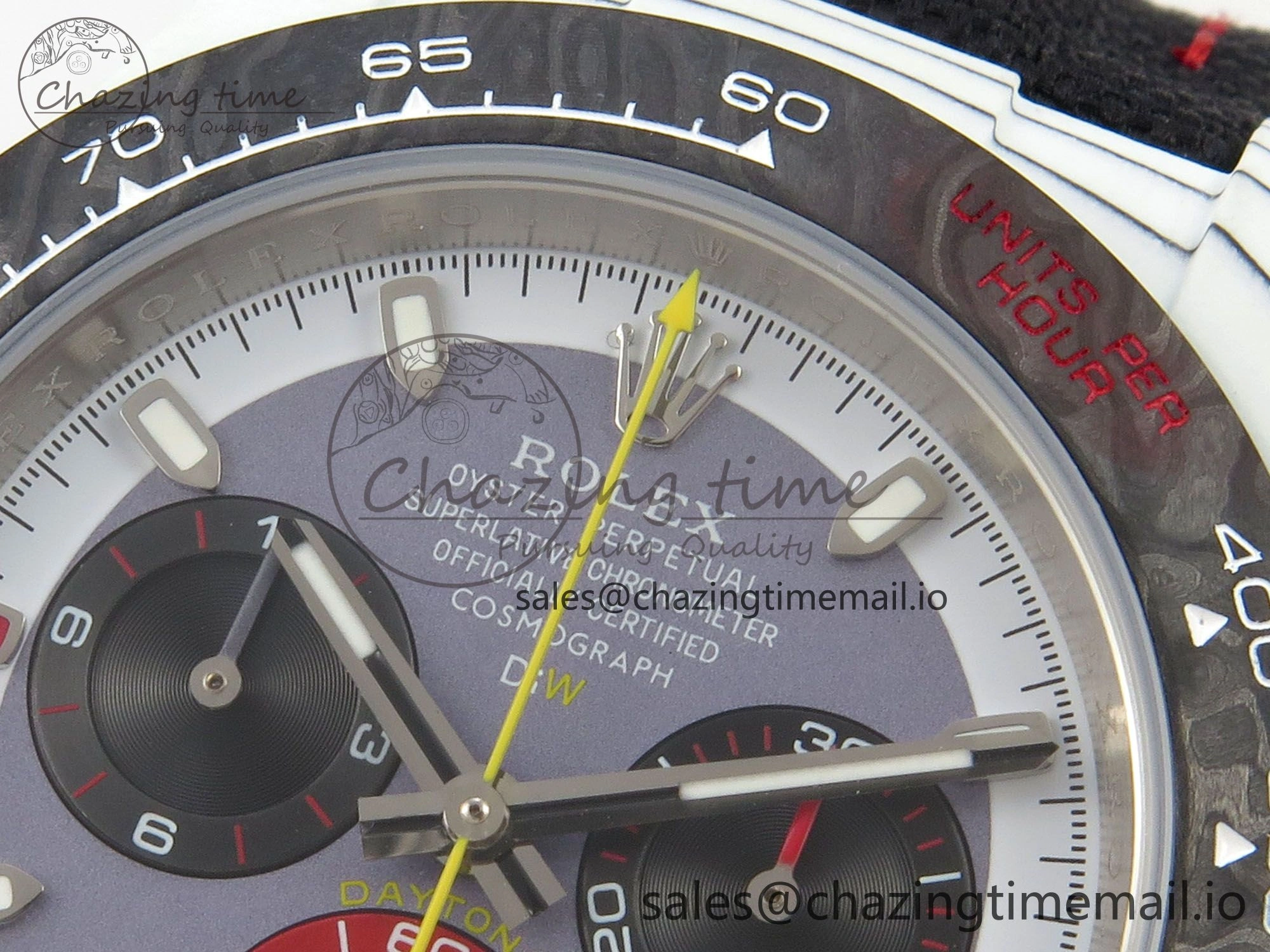 Daytona DIW Carbon Case and Bezel DIWF Edition Grey White Dial on Black Nylon Strap A7750
