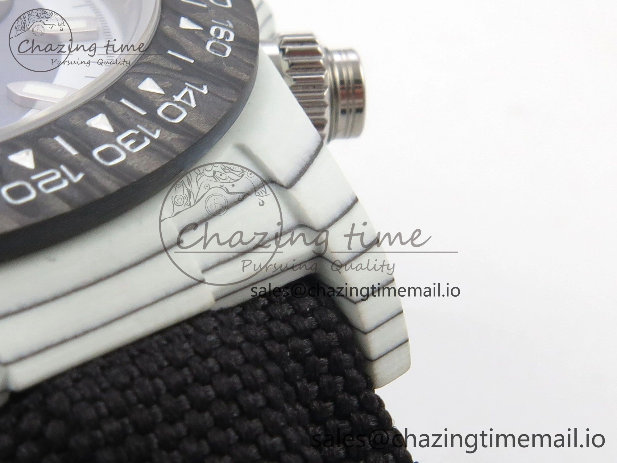 Daytona DIW Carbon Case and Bezel DIWF Edition Grey White Dial on Black Nylon Strap A7750