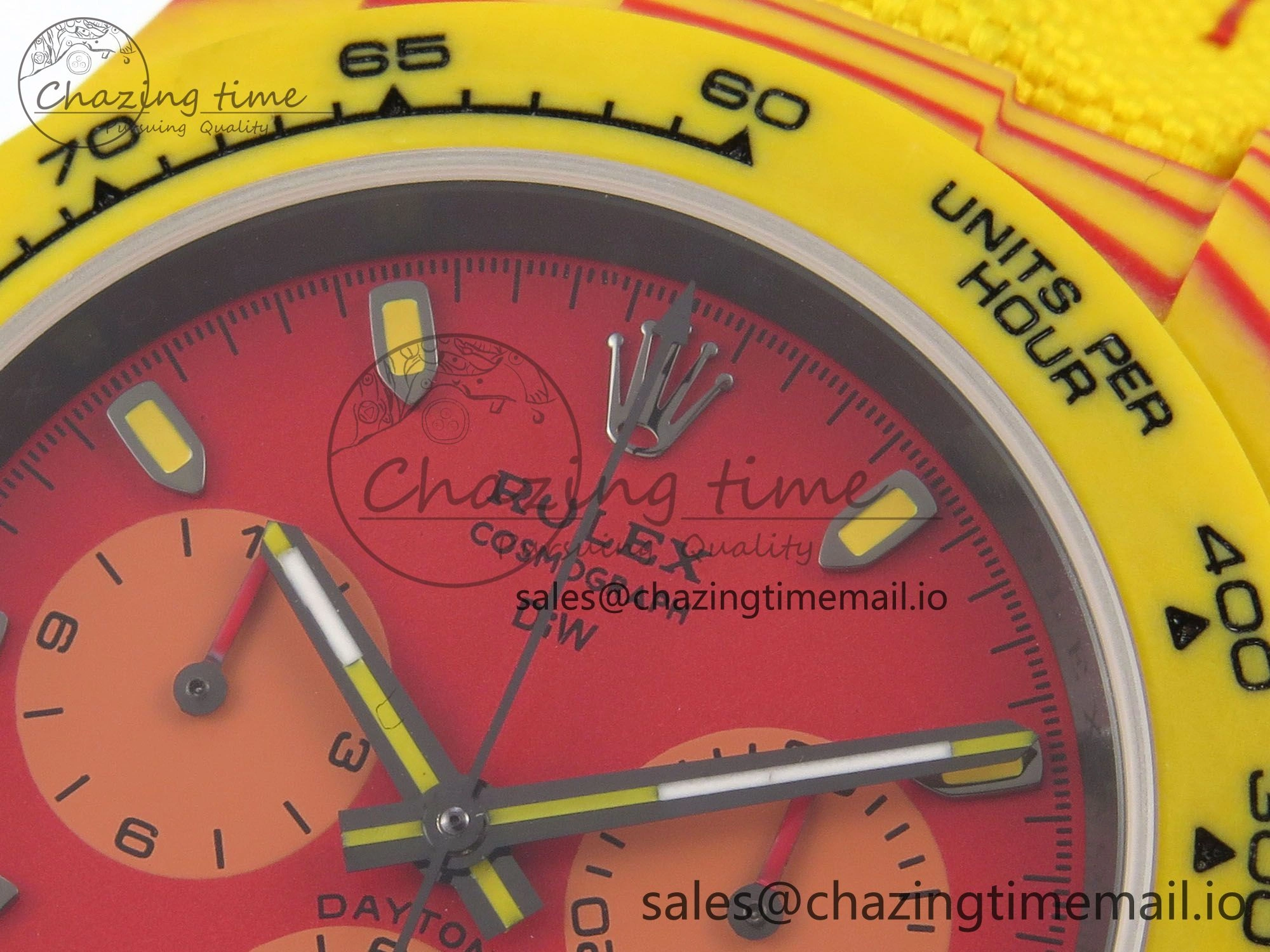 Daytona DIW Carbon Case and Bezel DIWF Edition Red Dial on Yellow Nylon Strap A7750