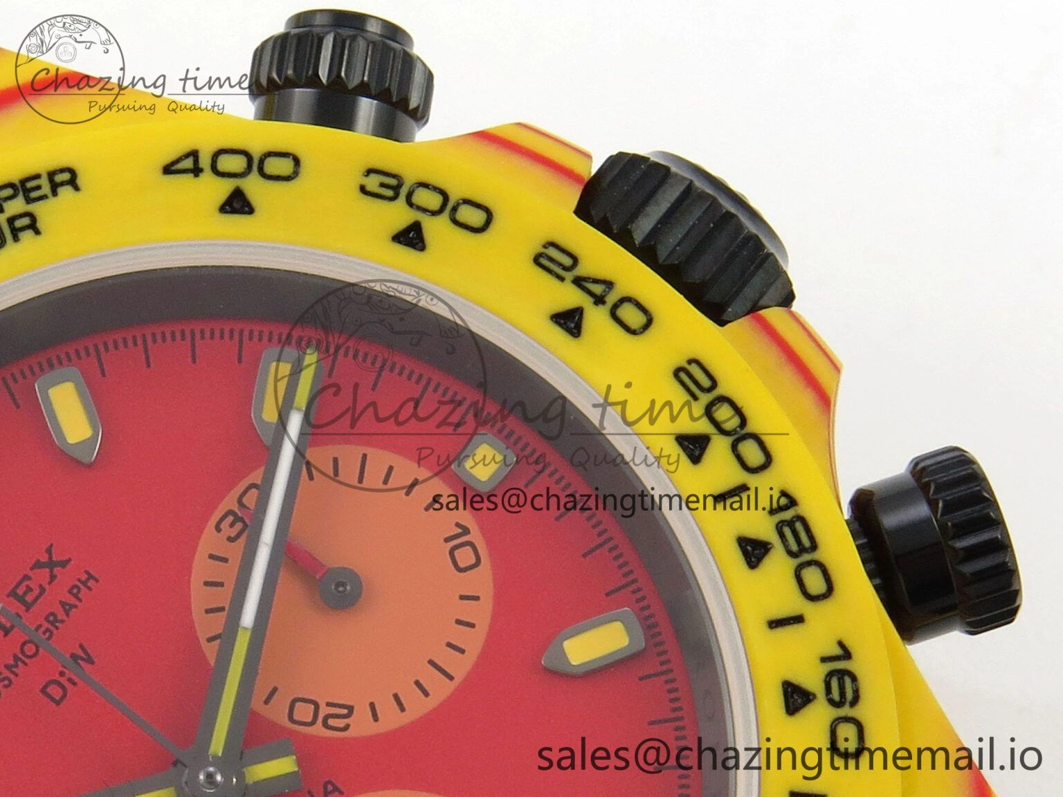 Daytona DIW Carbon Case and Bezel DIWF Edition Red Dial on Yellow Nylon Strap A7750