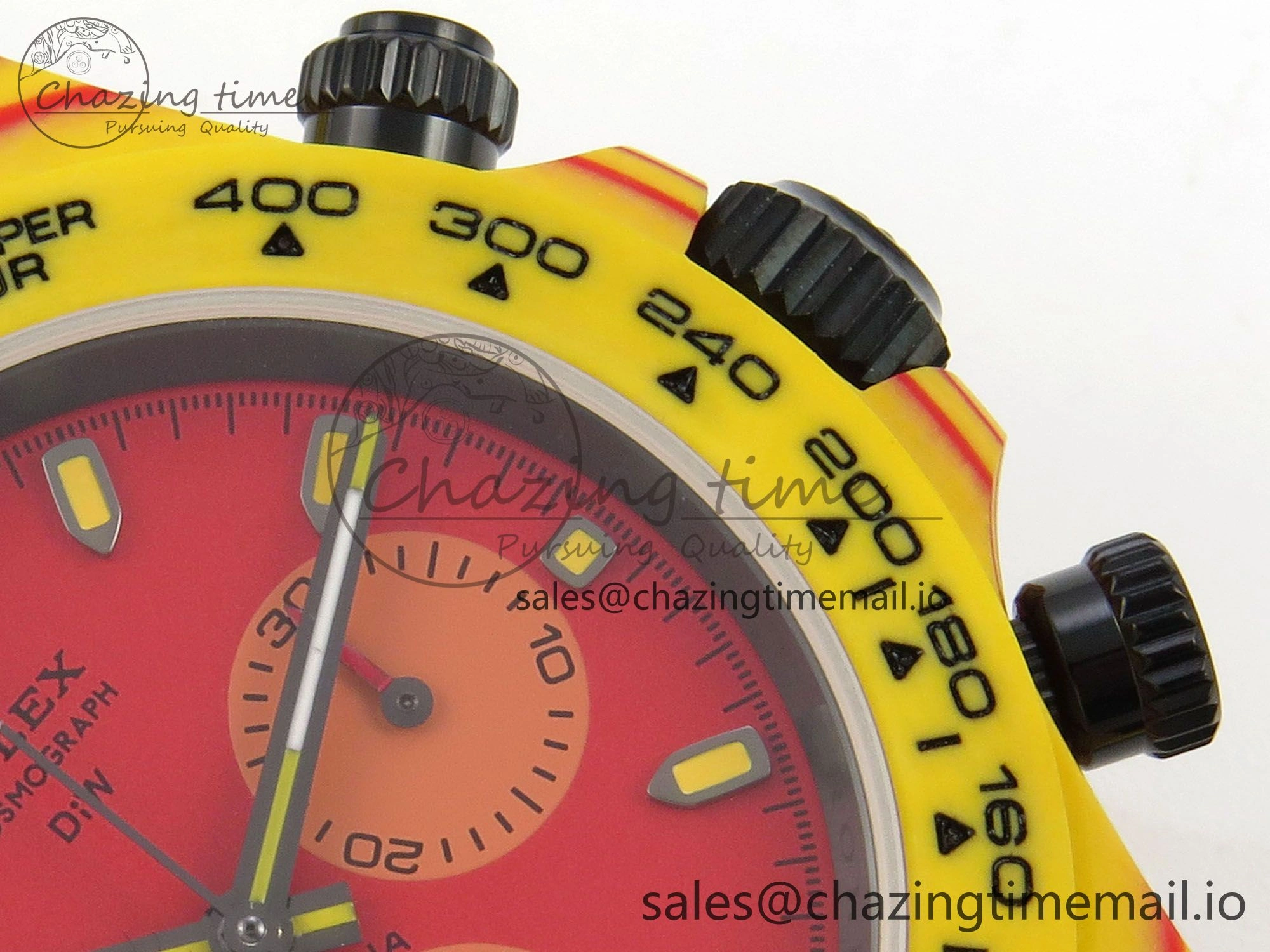 Daytona DIW Carbon Case and Bezel DIWF Edition Red Dial on Yellow Nylon Strap A7750
