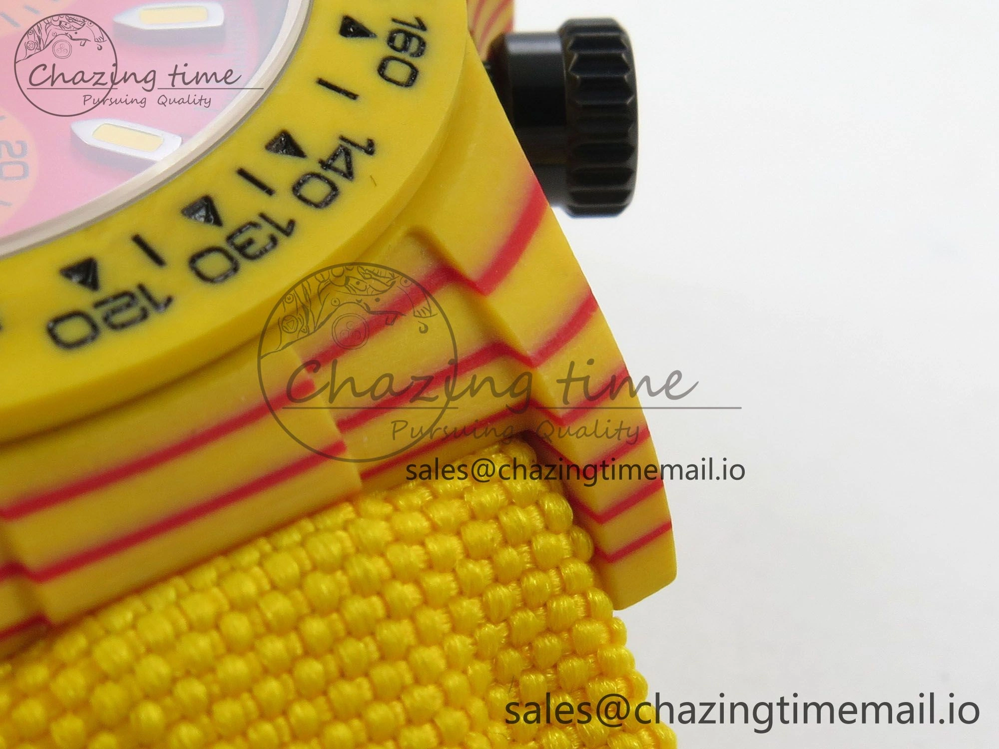Daytona DIW Carbon Case and Bezel DIWF Edition Red Dial on Yellow Nylon Strap A7750